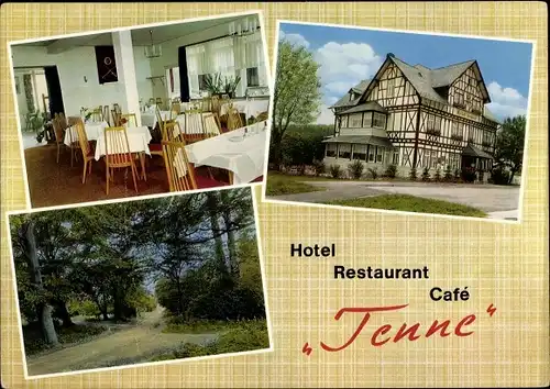 Ak Tenne Waldems in Hessen, Hotel Restaurant Cafe Tenne, Wald, Fachwerkhaus
