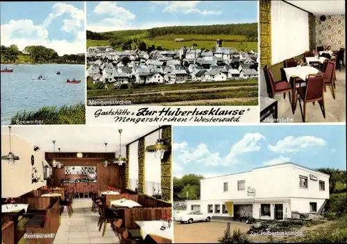 Ak Mengerskirchen im Westerwald, Gaststätte Zur Hubertusklause, Restaurant, Seeweiher