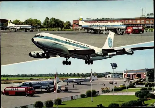 Ak Hansestadt Bremen, Flughafen, Flugzeuge, Pan American, Lufthansa, Tankwagen Esso