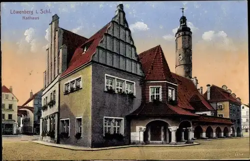 Ak Lwówek Śląski Löwenberg Schlesien, Rathaus