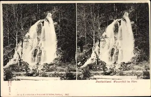 Stereo Ak Harz, Blick auf einen Wasserfall im Wald