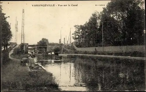 Ak Varangeville Meurthe et Moselle, Vue sur le Canal