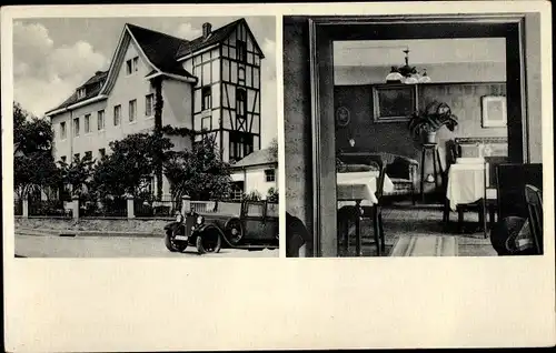 Ak Manderscheid in der Eifel, Haus von Recklinghausen, Fremdenheim, Innenansicht, Auto