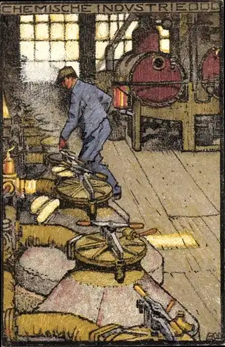 Künstler Ak Bern Stadt Schweiz, Landesausstellung 1914, Chemische Industrie