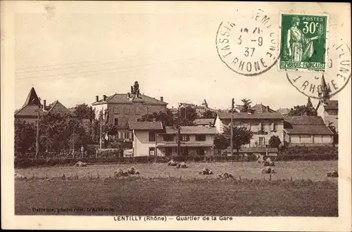 Ak Lentilly Rhône, Quartier de la Gare