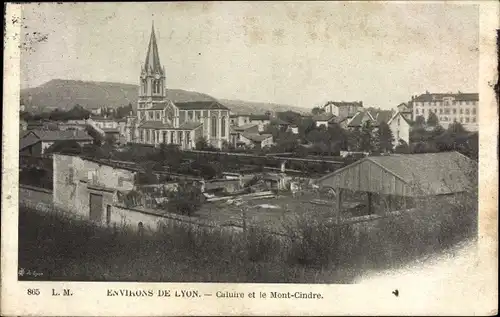 Ak Caluire Rhône, Eglise, le Mont-Cindre