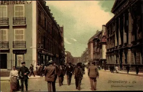 Ak Strasbourg Straßburg Elsass Bas Rhin, Blauwolkengasse