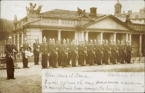 Fot Ak Karlsruhe in Baden, Deutsche Soldaten in Uniformen, Trommler