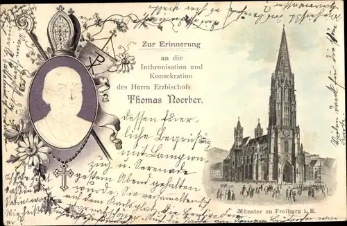 Präge Litho Freiburg im Breisgau, Münster, Konsekration Erzbischof Thomas Noerber
