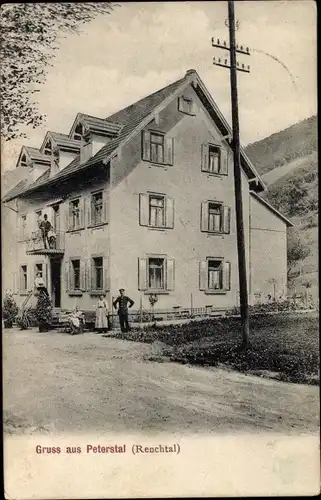 Ak Bad Peterstal Griesbach im Schwarzwald Baden, Straßenpartie mit Wohnhaus