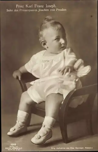 Ak Prinz Karl Franz Joseph, Sohn des Prinzenpaares Joachim von Preußen, Liersch 7918