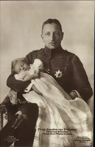 Ak Prinz Joachim von Preußen mit Sohn Prinz Karl Franz Joseph, Liersch 7826
