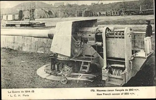 Ak Nouveau canon francais de 350 m/m, Geschütz