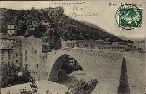 Ak Nyons Drôme, Le Pont Romain