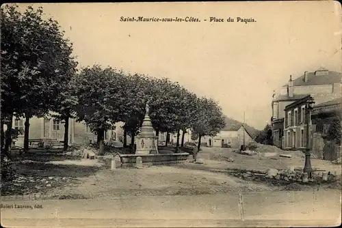 Ak Saint Maurice sous les Côtes Meuse, Place du Paquis