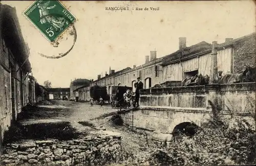 Ak Rancourt Meuse, Rue de Vroil