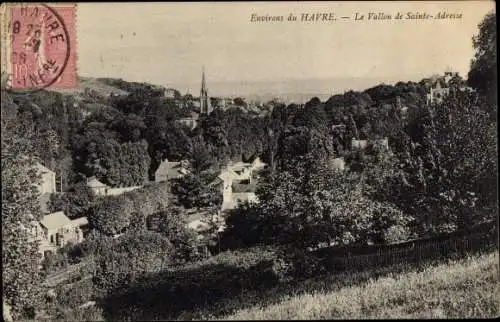 Ak Sainte Adresse Seine Maritime, Le Vallon