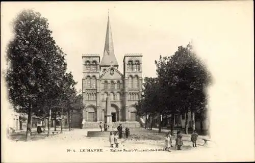 Ak Le Havre Seine Maritime, Eglise Saint Vincent de Paul