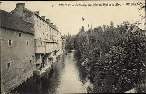Ak Cusset Allier, le Sichon, vue prise du Pont de la Mer