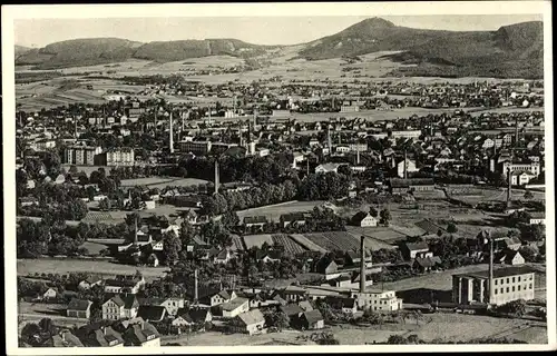 Ak Varnsdorf Warnsdorf Region Aussig, Gesamtansicht, Blick vom Turm der Burgsbergwarte