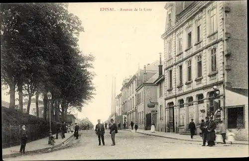 Ak Épinal Lothringen Vosges, Avenue de la Gare