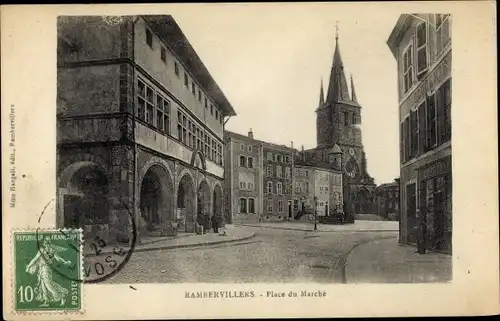 Ak Rambervillers Lothringen Vosges, Place du Marche