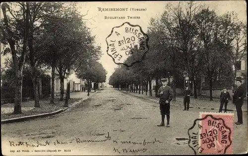 Ak Remiremont Lothringen Vosges, Boulevard Thiers