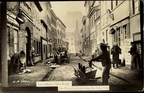 Künstler Ak Treder, M.,  Berlin, Ausstellung ALtes Berlin, Die Parochialstraße um das Jahr 1830