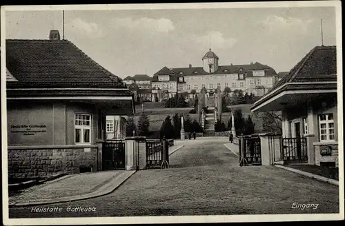 Ak Bad Gottleuba in Sachsen, Heilstätte, Eingang