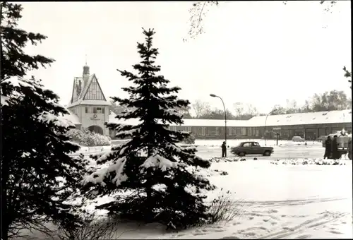 Ak Bad Saarow Pieskow Kreis Oder Spree, Am Bahnhof im Winter