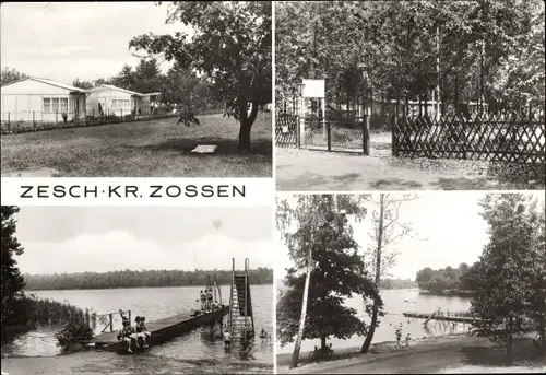Ak Zesch am See Lindenbrück Zossen, Ferienanlage, Badestelle
