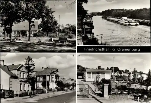 Ak Friedrichsthal Oranienburg in Brandenburg, Dorfplatz, Oder-Havel-Kanal, Bungalowsiedlung