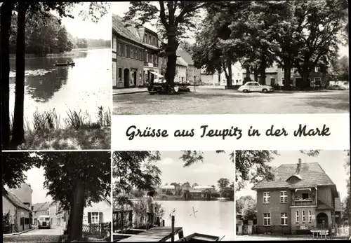 Ak Teupitz in der Mark, Marktplatz, Seepartie, Straße