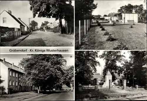 Ak Gräbendorf Heidesee Brandenburg, Teilansicht, Bungalows, Sowjetisches Ehrenmal