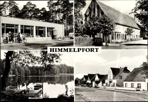 Ak Himmelpfort Fürstenberg an der Havel, Brauhaus, Modersitzsee, Straßenpartie