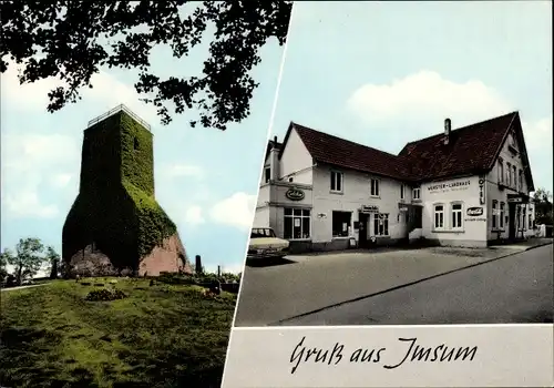Ak Imsum Geestland Niedersachsen, Wurster Landhaus, Geschäfte, Friedhof