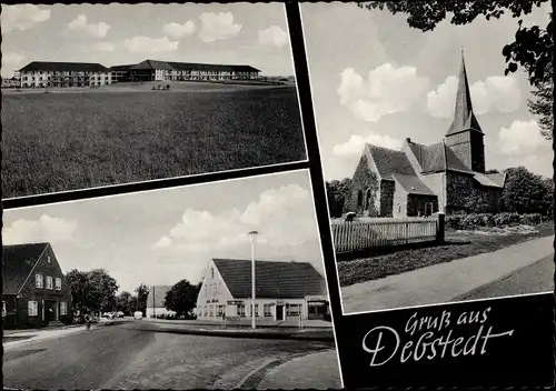 Ak Debstedt Geestland Niedersachsen, Kirche, Ort