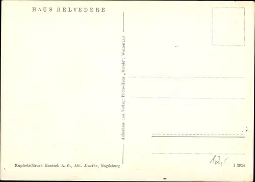 Ak Westerland auf Sylt, Haus Belvedere