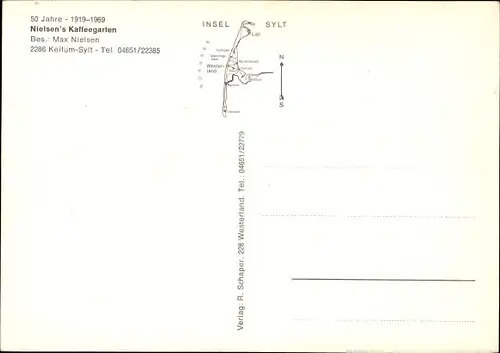 Ak Keitum auf Sylt, Nielsen's Kaffeegarten