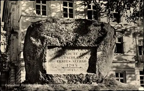 Ak Seebad Heiligendamm Bad Doberan, Gründungsstein