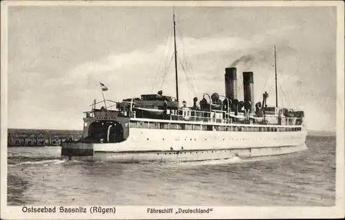 Ak Ostseebad Sassnitz auf Insel Rügen, Fährschiff Deutschland