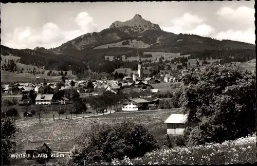 Ak Wertach im Allgäu, Ort mit Grünten