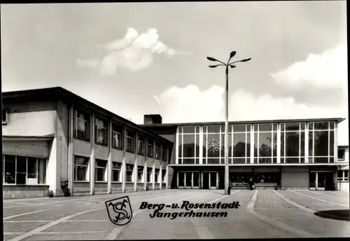 Ak Sangerhausen am Südharz, Bahnhof d. Berg- u. Rosenstadt, Wappen