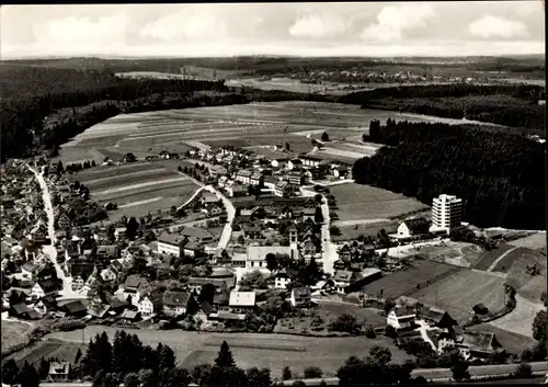 Ak Lützenhardt Waldachtal im Schwarzwald, Fliegeraufnahme