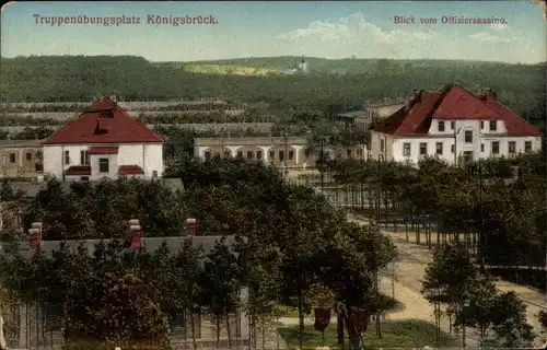 Ak Königsbrück in der Oberlausitz, Truppenübungsplatz, Blick vom Offiziers-Kasino