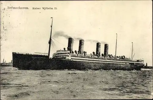 Ak Bremerhaven, Dampfschiff Kaiser Wilhelm II, Norddeutscher Lloyd Bremen