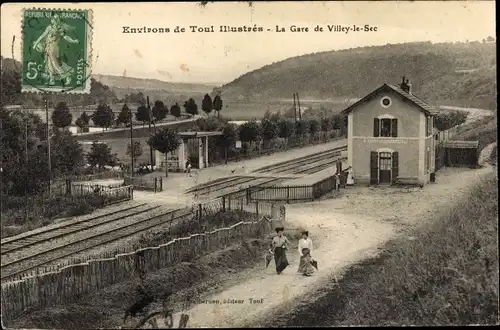 Ak Villey le Sec Meurthe et Moselle, Bahnhof