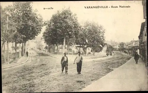 Ak Varangeville Meurthe et Moselle, Route Nationale