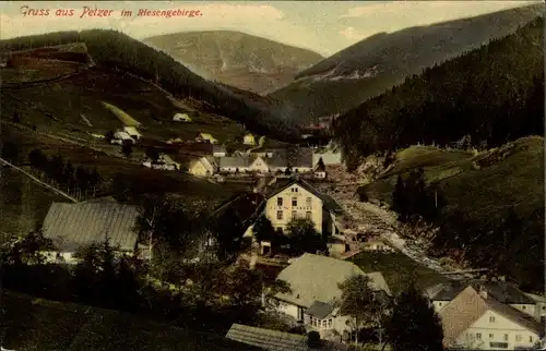 Ak Pec pod Sněžkou Petzer Riesengebirge Region Königgrätz, Blick auf den Ort