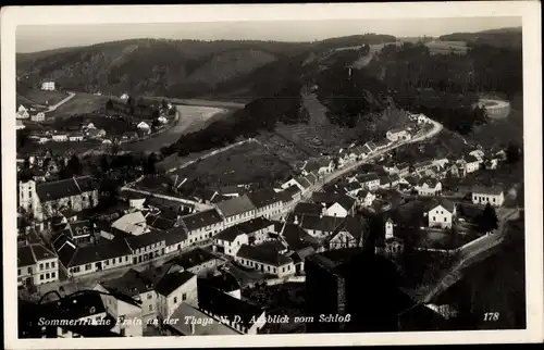 Ak Vranov nad Dyjí Frain an der Thaya Südmähren, Gesamtansicht, Blick vom Schloss